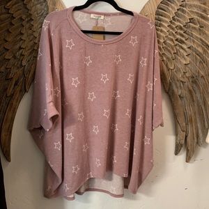 Dusty pink casual top NWT lightweight fleece